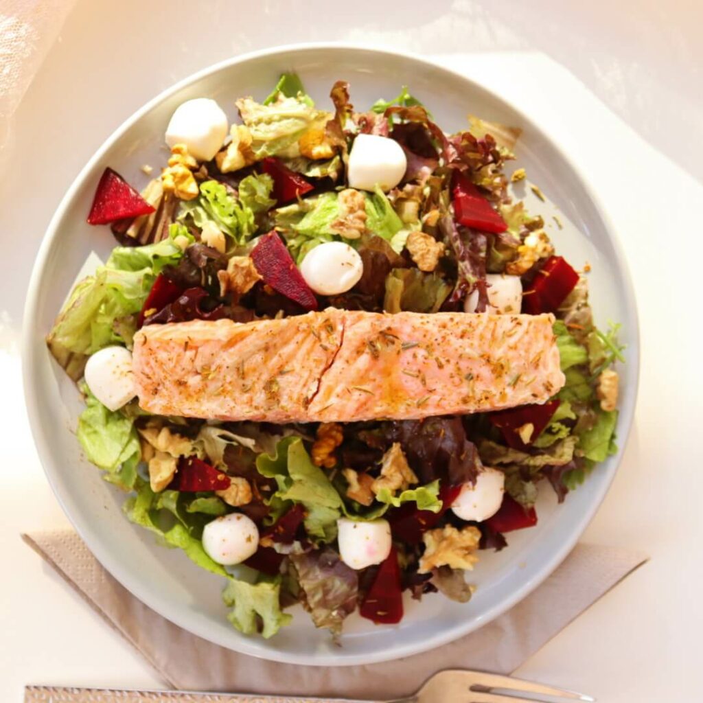 Anti-Inflammatory Salad w Salmon _ Walnuts