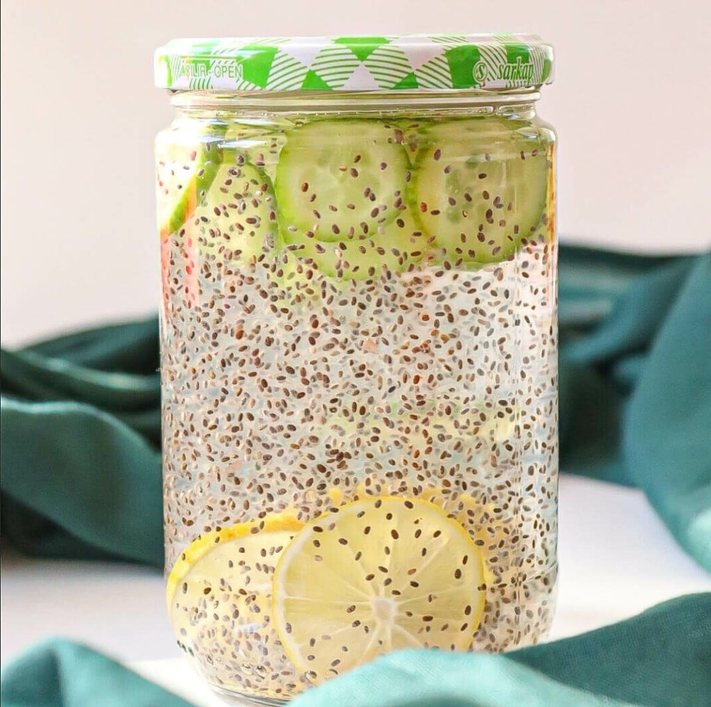 Chia & Cucumber & Lemon Detox Water