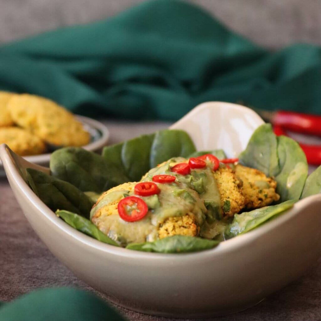 Falafel Salad with Green Tahini Sauce